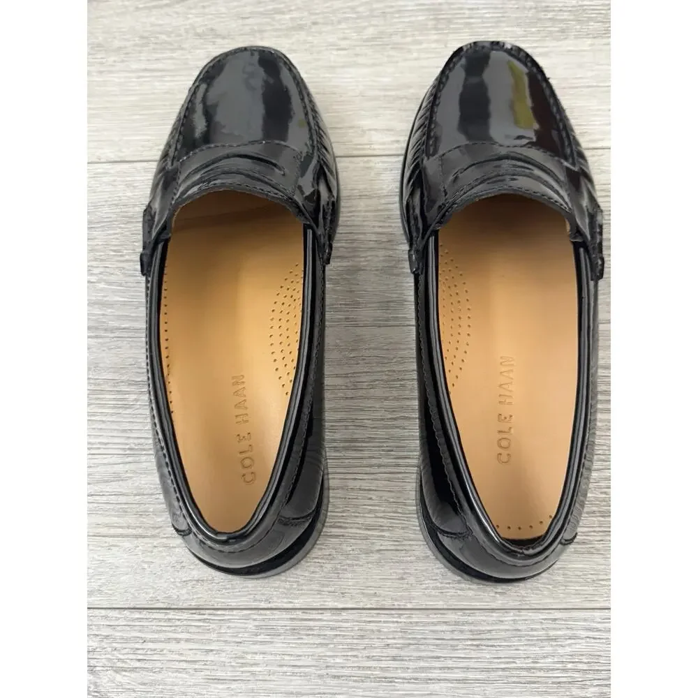 COLE HAAN Men's 6E Black Leather Pinch Penny Loafer Brand New